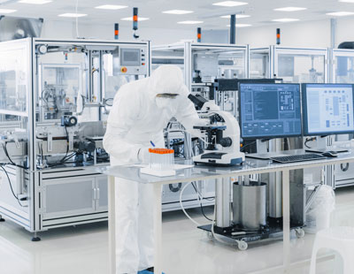 Samples being tested in a lab